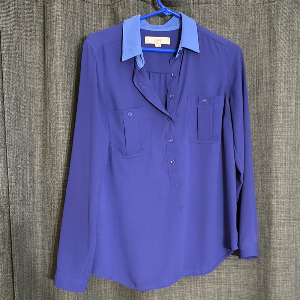 Loft Multicolored Collar Button Down Shirt